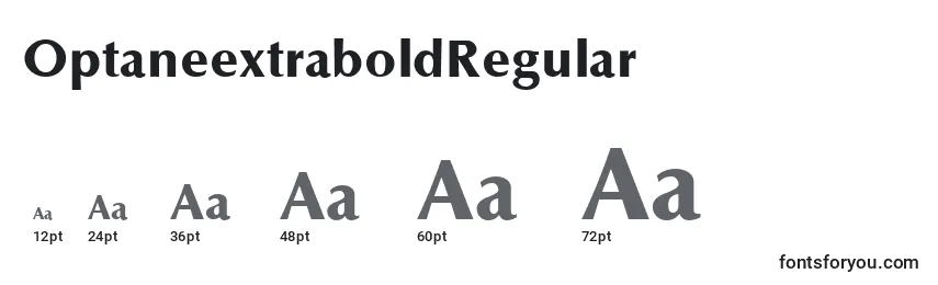 Размеры шрифта OptaneextraboldRegular