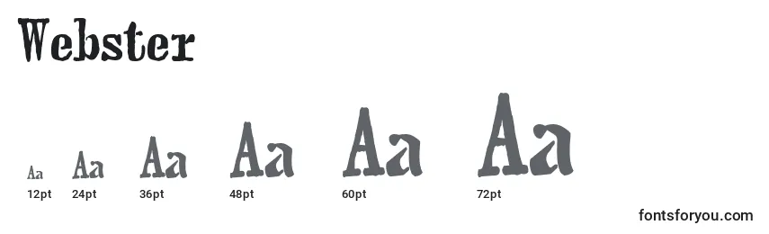 Webster Font Sizes