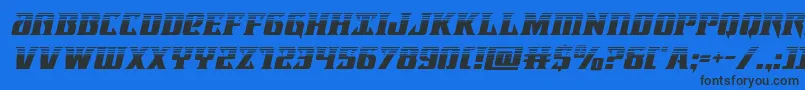 Шрифт Lifeforcehalfital – чёрные шрифты на синем фоне