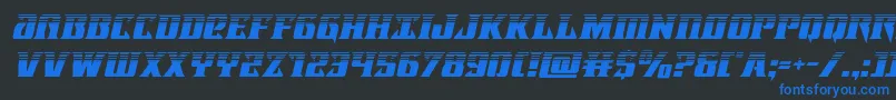 Шрифт Lifeforcehalfital – синие шрифты на чёрном фоне