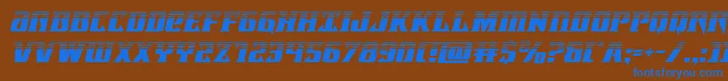 フォントLifeforcehalfital – 茶色の背景に青い文字