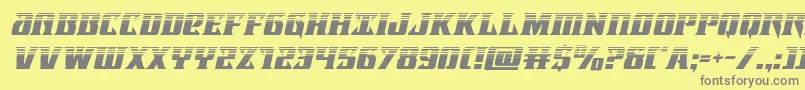 Lifeforcehalfital-fontti – harmaat kirjasimet keltaisella taustalla