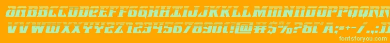 Шрифт Lifeforcehalfital – зелёные шрифты на оранжевом фоне