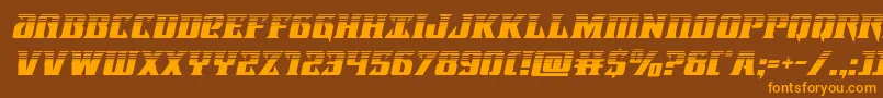 Lifeforcehalfital-Schriftart – Orangefarbene Schriften auf braunem Hintergrund