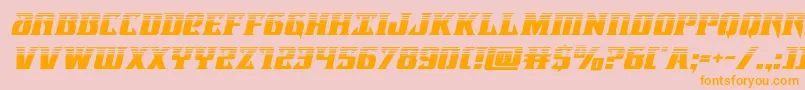 フォントLifeforcehalfital – オレンジの文字がピンクの背景にあります。