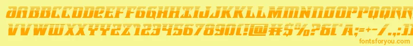 フォントLifeforcehalfital – オレンジの文字が黄色の背景にあります。
