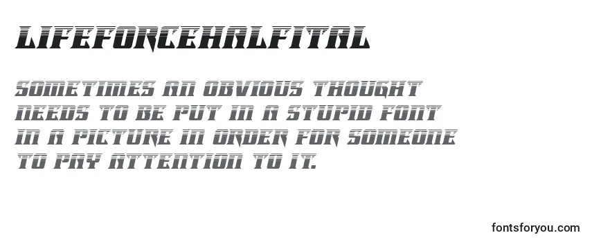 Review of the Lifeforcehalfital Font