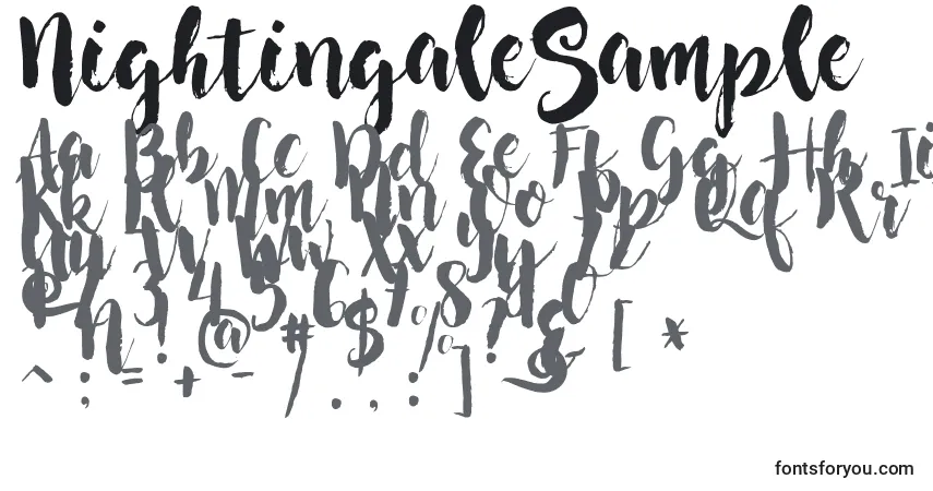 Schriftart NightingaleSample (107242) – Alphabet, Zahlen, spezielle Symbole