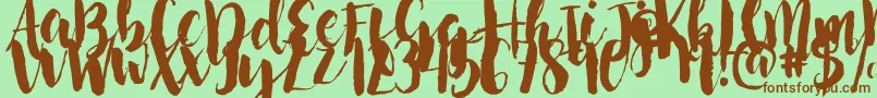 NightingaleSample-Schriftart – Braune Schriften auf grünem Hintergrund