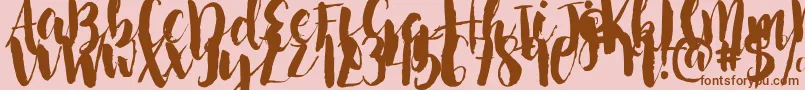 NightingaleSample-Schriftart – Braune Schriften auf rosa Hintergrund