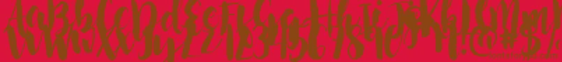 Police NightingaleSample – polices brunes sur fond rouge