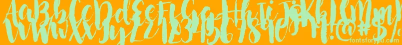 フォントNightingaleSample – オレンジの背景に緑のフォント