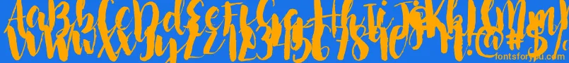 Police NightingaleSample – polices orange sur fond bleu