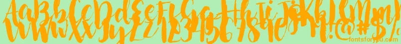 NightingaleSample Font – Orange Fonts on Green Background