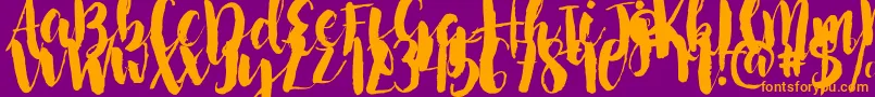 Police NightingaleSample – polices orange sur fond violet