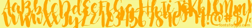 NightingaleSample Font – Orange Fonts on Yellow Background