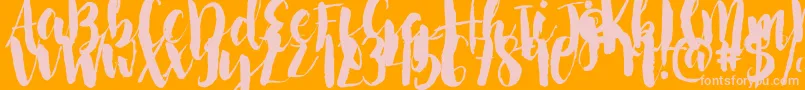 Fonte NightingaleSample – fontes rosa em um fundo laranja