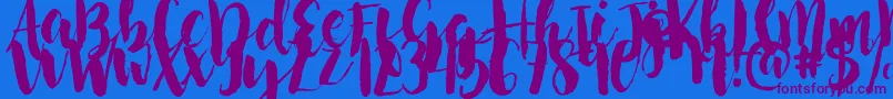 NightingaleSample-Schriftart – Violette Schriften auf blauem Hintergrund