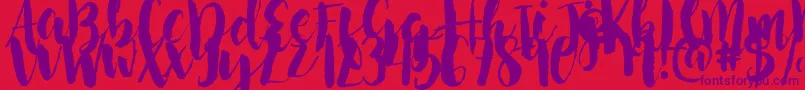 NightingaleSample-Schriftart – Violette Schriften auf rotem Hintergrund