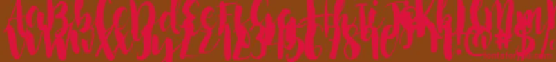 NightingaleSample Font – Red Fonts on Brown Background