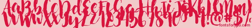 Police NightingaleSample – polices rouges sur fond rose