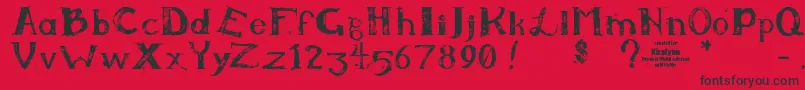 Kiralynn ffy Font – Black Fonts on Red Background