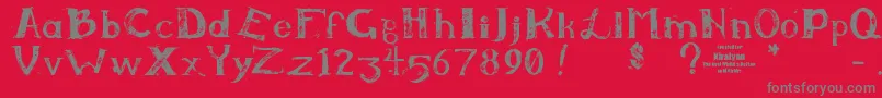 Kiralynn ffy Font – Gray Fonts on Red Background