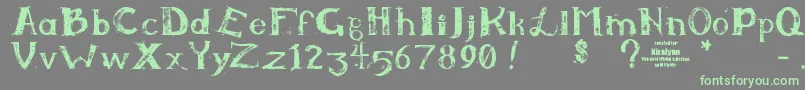 Kiralynn ffy Font – Green Fonts on Gray Background