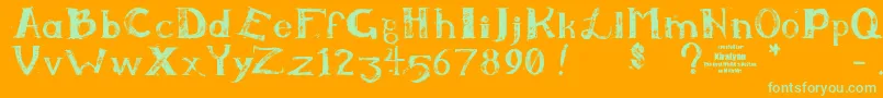 Kiralynn ffy Font – Green Fonts on Orange Background