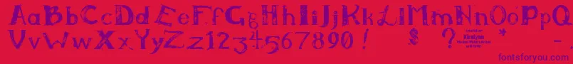 Kiralynn ffy Font – Purple Fonts on Red Background