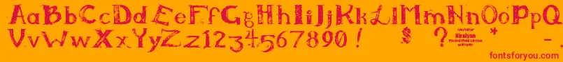 Kiralynn ffy Font – Red Fonts on Orange Background