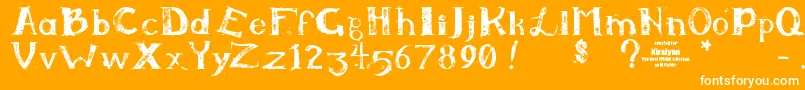 Kiralynn ffy-Schriftart – Weiße Schriften auf orangefarbenem Hintergrund