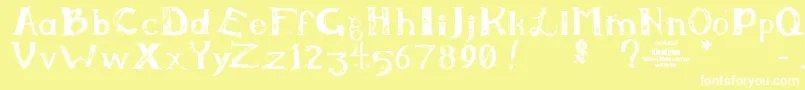 Kiralynn ffy Font – White Fonts on Yellow Background