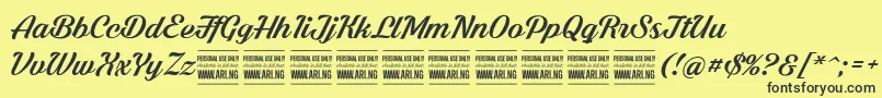 ShadedlarchPersonalUse Font – Black Fonts on Yellow Background