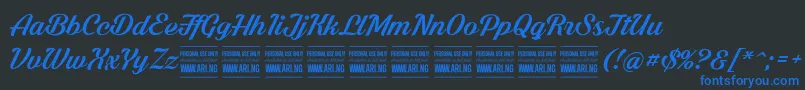 ShadedlarchPersonalUse Font – Blue Fonts on Black Background