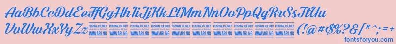 ShadedlarchPersonalUse Font – Blue Fonts on Pink Background