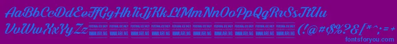 ShadedlarchPersonalUse Font – Blue Fonts on Purple Background