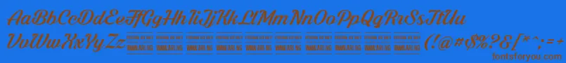 More about ShadedlarchPersonalUse Font ShadedlarchPersonalUse Font – Brown Fonts on Blue Background