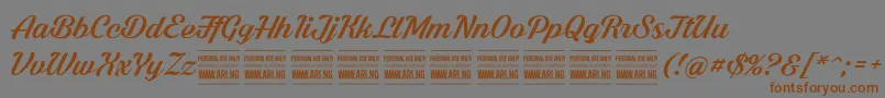 ShadedlarchPersonalUse Font – Brown Fonts on Gray Background