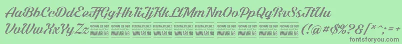 ShadedlarchPersonalUse Font – Gray Fonts on Green Background