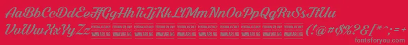 ShadedlarchPersonalUse Font – Gray Fonts on Red Background