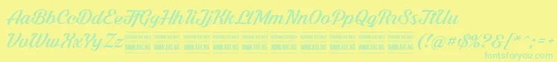 ShadedlarchPersonalUse Font – Green Fonts on Yellow Background