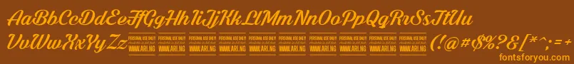 ShadedlarchPersonalUse Font – Orange Fonts on Brown Background