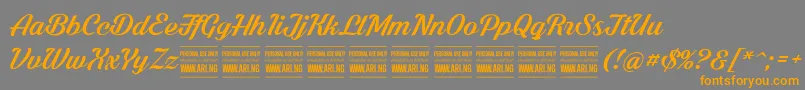 ShadedlarchPersonalUse-Schriftart – Orangefarbene Schriften auf grauem Hintergrund