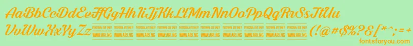 ShadedlarchPersonalUse Font – Orange Fonts on Green Background