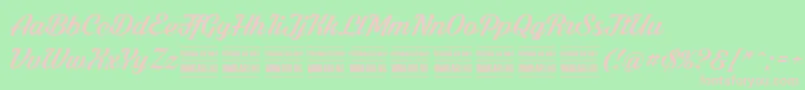 フォントShadedlarchPersonalUse – 緑の背景にピンクのフォント