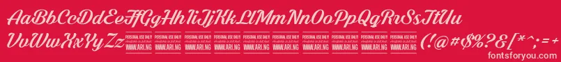 ShadedlarchPersonalUse Font – Pink Fonts on Red Background