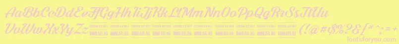 ShadedlarchPersonalUse Font – Pink Fonts on Yellow Background