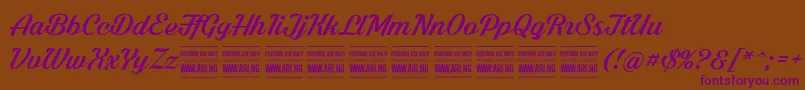 ShadedlarchPersonalUse Font – Purple Fonts on Brown Background