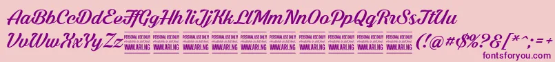 ShadedlarchPersonalUse Font – Purple Fonts on Pink Background